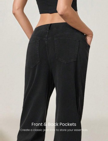 Pantaloni GLOWMODE by Shein, negru