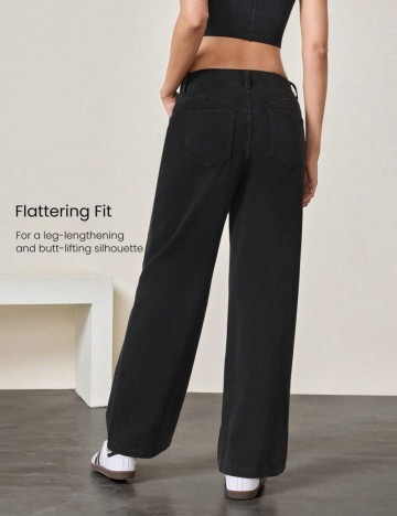 Pantaloni GLOWMODE by Shein, negru