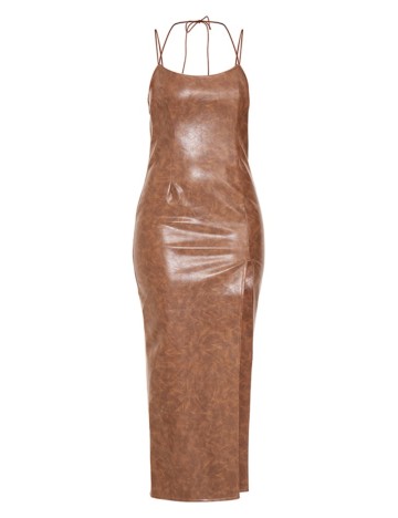 Rochie midi PRETTYLITTLETHING, maro