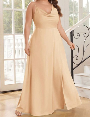 Rochie maxi Shein Curve+, bej