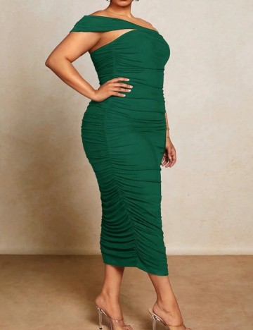 Rochie midi Shein Curve+, verde