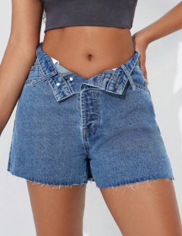 Pantaloni scurți de blugi Shein, albastru