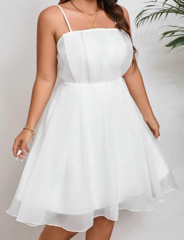 Rochie midi Shein Curve+, alb