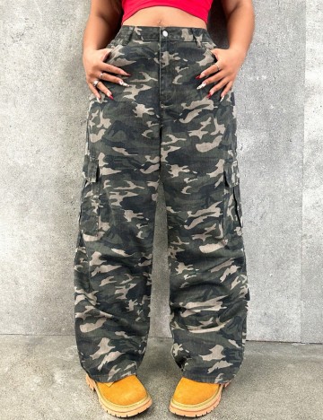 Pantaloni cargo Shein Curve+, mix culori