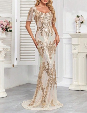 Rochie de ocazie Shein, crem