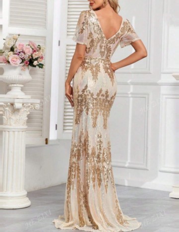 Rochie de ocazie Shein, crem