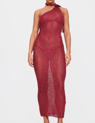 Rochie maxi PRETTYLITTLETHING, vișiniu