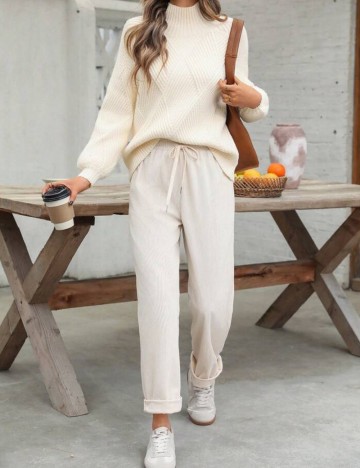 Pantaloni Shein, crem