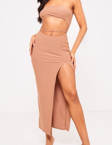 Rochie midi PRETTYLITTLETHING, maro