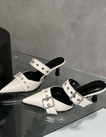 Pantofi cu toc Shein, crem