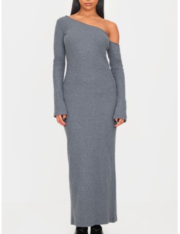 Rochie maxi PRETTYLITTLETHING, gri