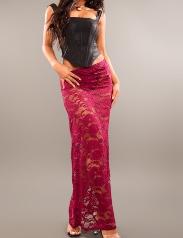 Fustă maxi PRETTYLITTLETHING, vișiniu