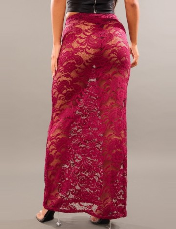 Fustă maxi PRETTYLITTLETHING, vișiniu