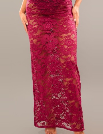 Fustă maxi PRETTYLITTLETHING, vișiniu