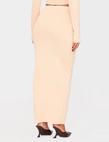 Fustă maxi PRETTYLITTLETHING, bej