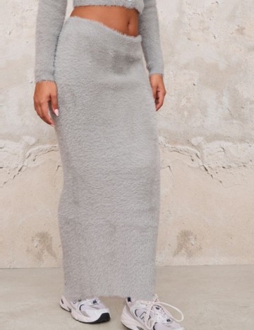 Fustă maxi PRETTYLITTLETHING, gri