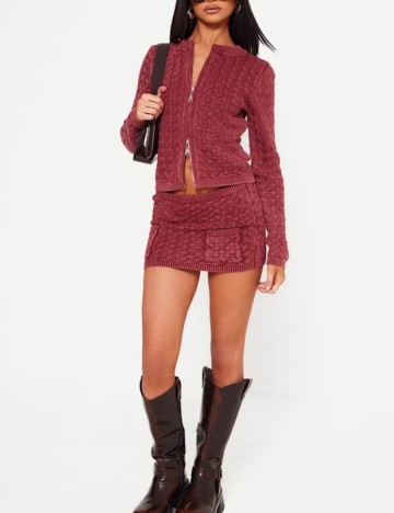 Fustă mini PRETTYLITTLETHING, cărămiziu