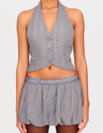 Fustă mini PRETTYLITTLETHING, gri