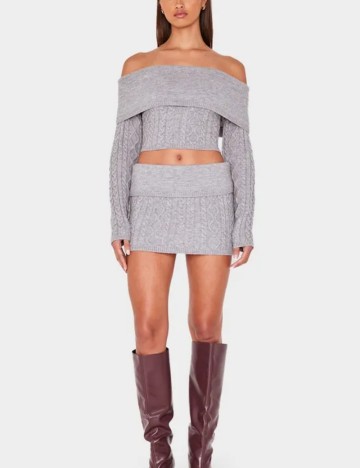 Fustă mini PRETTYLITTLETHING, gri