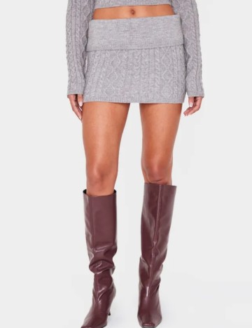 Fustă mini PRETTYLITTLETHING, gri