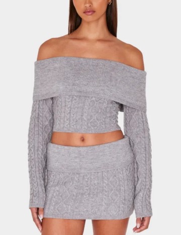 Fustă mini PRETTYLITTLETHING, gri