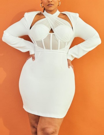 Rochie mini PRETTYLITTLETHING, alb