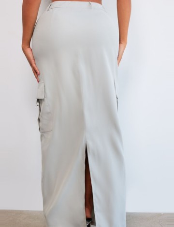 Fustă maxi PRETTYLITTLETHING, gri
