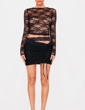 Fustă mini PRETTYLITTLETHING, negru