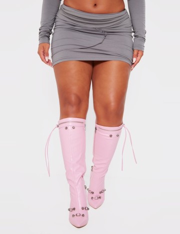 Fustă mini PRETTYLITTLETHING, gri