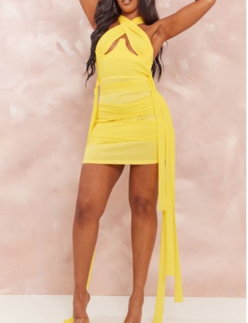 Rochie mini PRETTYLITTLETHING, galben
