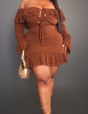 Rochie mini PRETTYLITTLETHING, maro