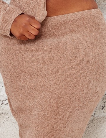Fustă maxi PRETTYLITTLETHING, bej