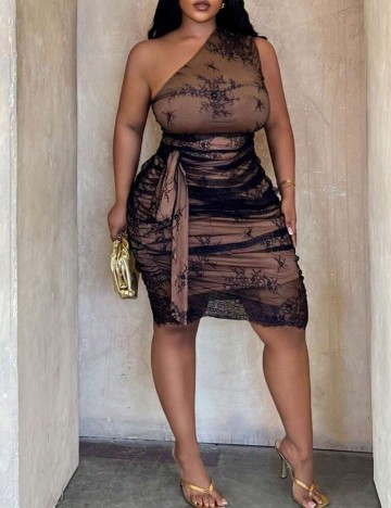 Rochie mini Shein Curve+, mix culori