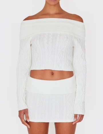 Fustă mini PRETTYLITTLETHING, alb