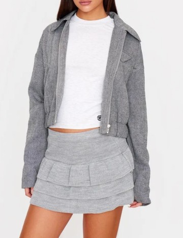 Fustă mini PRETTYLITTLETHING, gri