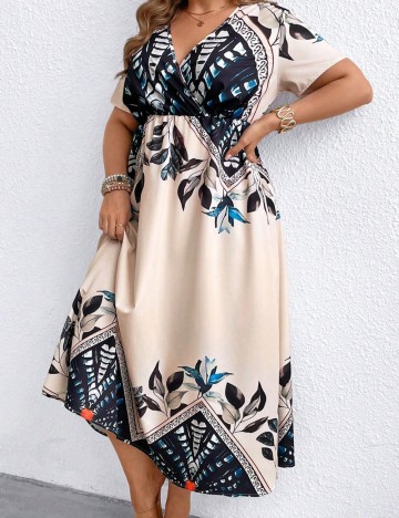 Rochie midi Shein Curve+, mix culori