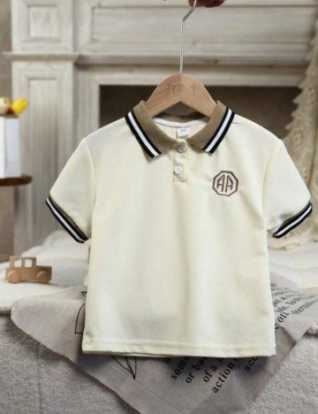 Tricou polo Shein, crem