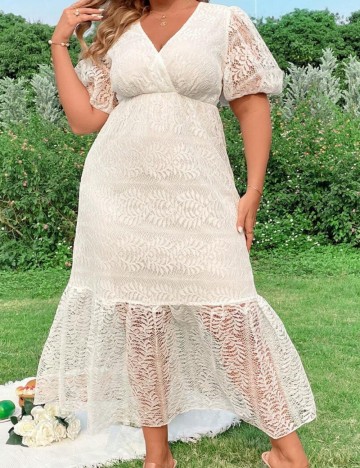 Rochie maxi Shein Curve+, alb