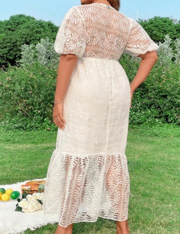 Rochie maxi Shein Curve+, alb