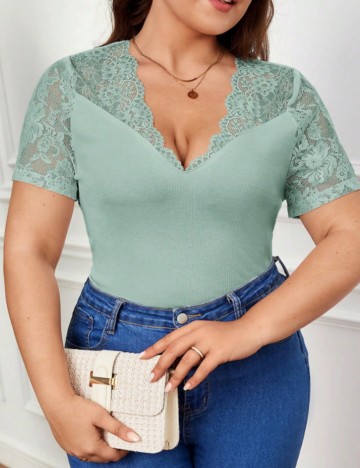 Tricou Shein Curve+, verde