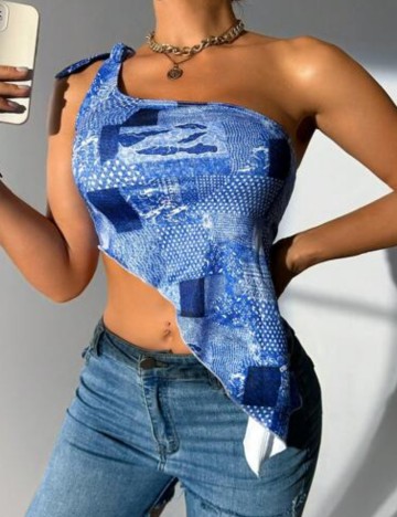Top Shein, albastru