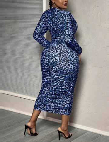 Rochie midi Shein Curve+, albastru