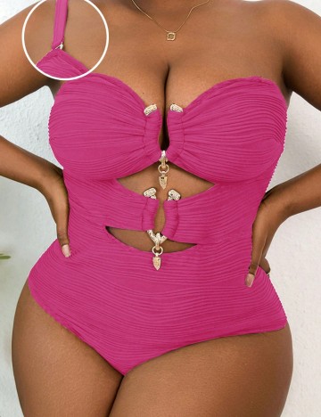 Costum de baie întreg Shein Curve+, roz