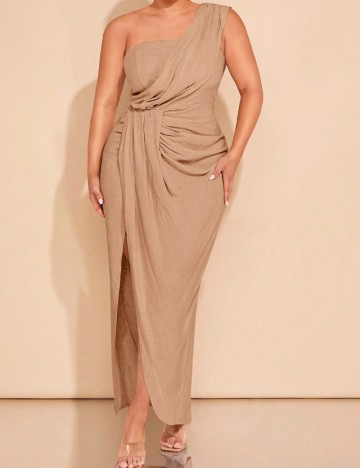Rochie maxi Shein Curve+, bej