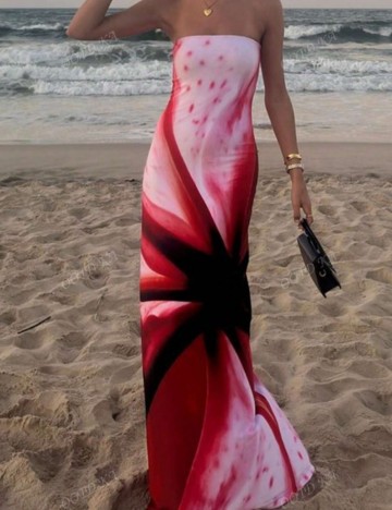 Rochie maxi Shein, mix culori