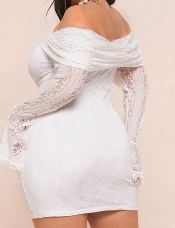 Rochie mini Shein Curve+, alb