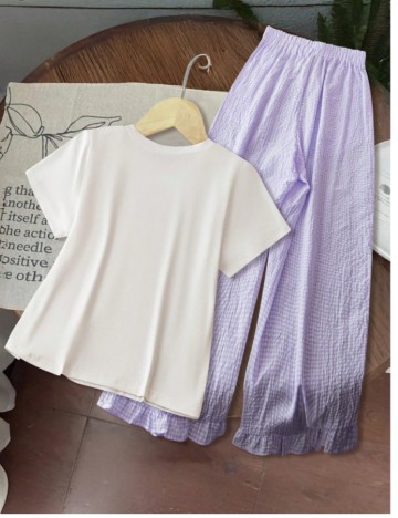 Compleu pijamale Shein Curve+, mov