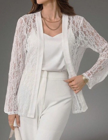 Cardigan Shein, alb