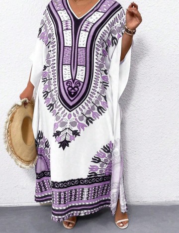 Rochie maxi Shein Curve+, mix culori