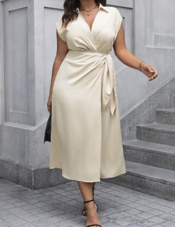 Rochie midi Shein Curve+, crem